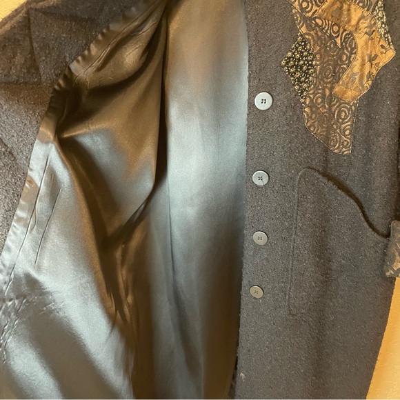 CB Wraps by Chadwicks Vintage Long Wool Wearable Art Maxi Coat Size M - Picture 10 of 16